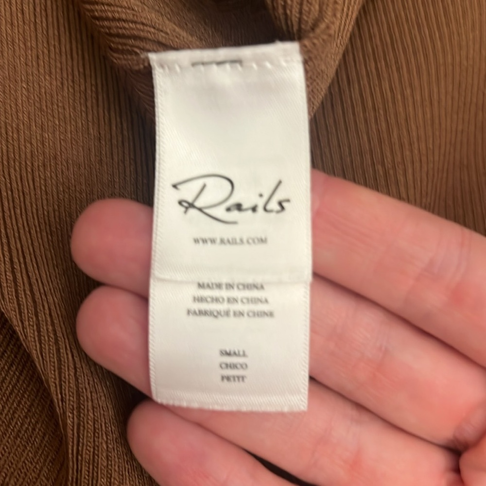 Rails Syd Rib Midi Sweater Dress Toffee Small - Picture 6 of 10